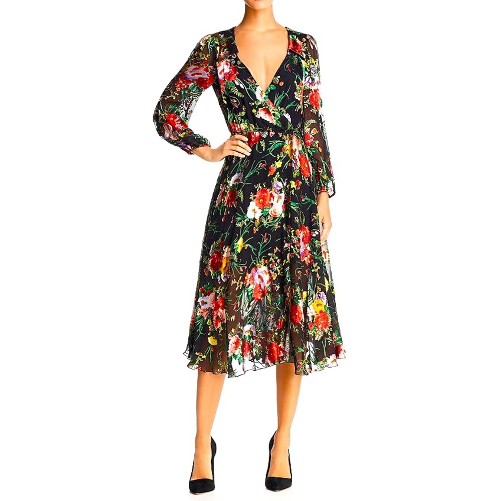ALICE & OLIVIA FLORAL WRAP DRESS